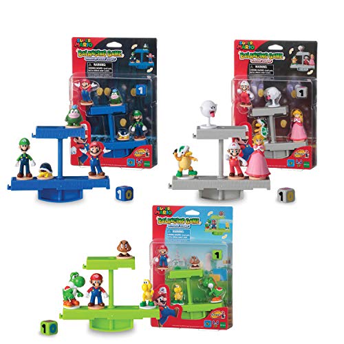 EPOCH Games Super Mario Balancing Game Bundle, 3 Tabletop Action Games for Ages 4+ with 12 Collectible Super Mario Action Figures, Multi (7386)
