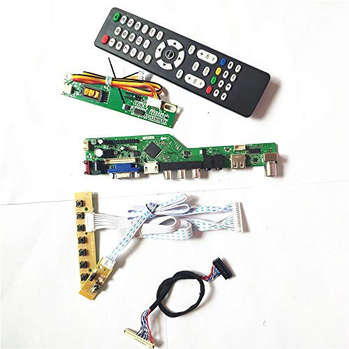 for LP140WX1-TL01/TL02/TL03 T.V53 Drive Card Board HDMI VGA USB AV Keyboard+Remote+Inverter LCD Monitor LVDS 1CCFL 30Pin DIY kit (LP140WX1-TL01)