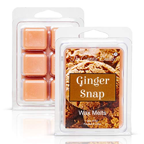 Ginger Snap – Crisp Ginger Cookie Scented Melt- Maximum Scent Wax Cubes/Melts- 1 Pack -2 Ounces- 6 Cubes Gift for Women, Men, BFF, Friend, Wife, Mom, Birthday, Sister, Daughter, Long Lasting Wax Tart