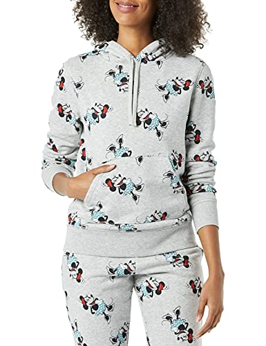Amazon Essentials Disney | Marvel | Star Wars | Princess Women’s Fleece Pullover Hoodie Sweatshirts (Available in Plus Size), Minnie Icons, Large