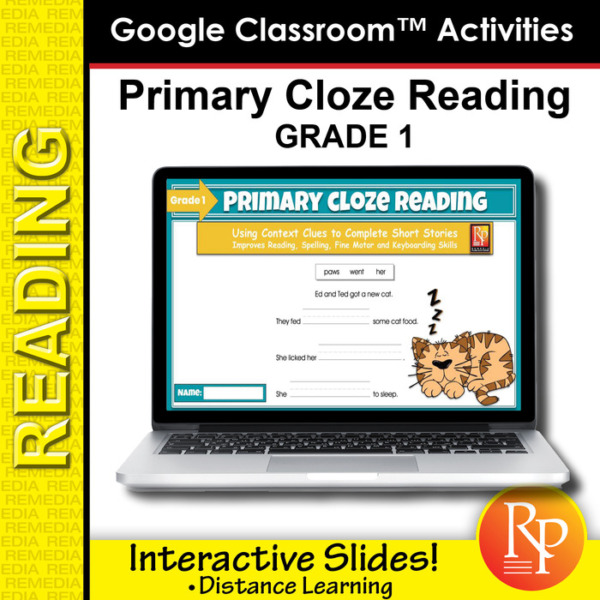 Google Classroom Activities: Primary Cloze Reading – Grade 1