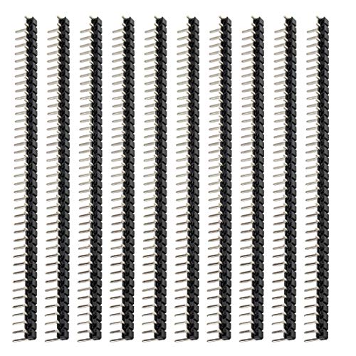 10pcs 1×40 40 Pin Headers Male 2.54mm Single Row Straight Needle Connector (11mm 90 Degree)
