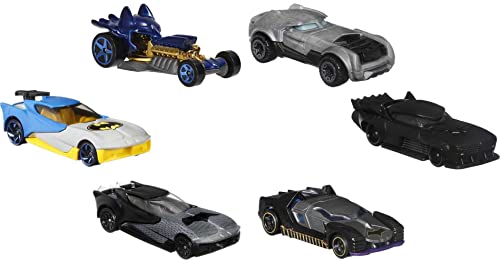 Hot Wheels Batman Character Car 6 Pack, Inspired by Various Characters from the Batman Franchise, Authentic Details, Gift for Kids 3 Years & Older, Batman Fans & Collectors
