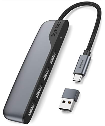 USB C to USB Hub 4 Ports, Syntech Type C to USB 3.0 Hub with a USB C to USB Adapter (USB 2.0), Thunderbolt 3 to USB Hub Compatible with Thunderbolt 4 MacBook Pro, iPad Pro, iMac, Surface
