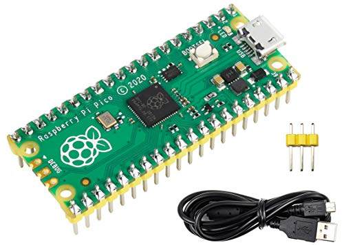 Raspberry Pi Pico with Pre-Soldered Header Microcontroller Mini Development Board Based on Raspberry Pi RP2040 Chip,Dual-Core ARM Cortex M0+ Processor, Flexible Clock Running up to 133 MHz