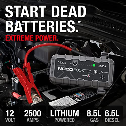 NOCO Boost X GBX75 2500A 12V UltraSafe Portable Lithium Jump Starter, Car Battery Booster Pack, USB-C Powerbank Charger, and Jumper Cables for up to 8.5-Liter Gas and 6.5-Liter Diesel Engines | The Storepaperoomates Retail Market - Fast Affordable Shopping