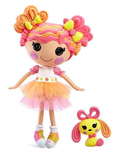 Lalaloopsy Sweetie Candy Ribbon & Pet Puppy, 13″ Taffy Candy-Inspired Doll with Pink/Yellow Outfit & Accessories, Reusable House Playset- Gifts for Kids, Toys for Girls Ages 3 4 5+ to 103