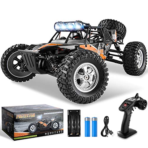BEZGAR HB121 Hobby Grade 1:12 Scale Beginner RC Trucks, 4WD High Speed 42 Km/h All Terrains Electric Toy Off Road Sand Rall Buggy RC Truck with Rechargeable Batteries for Boys Kids