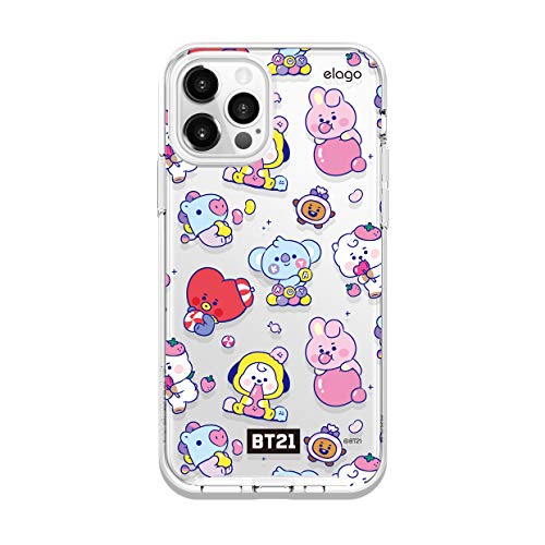 elago BT21 Hybrid Case Compatible with iPhone 12, Compatible with iPhone 12 Pro 6.1 Inch, Durable Full Body Protection, Raised Lip (Screen & Camera Protection) [Official Merchandise] [7 Flavors]