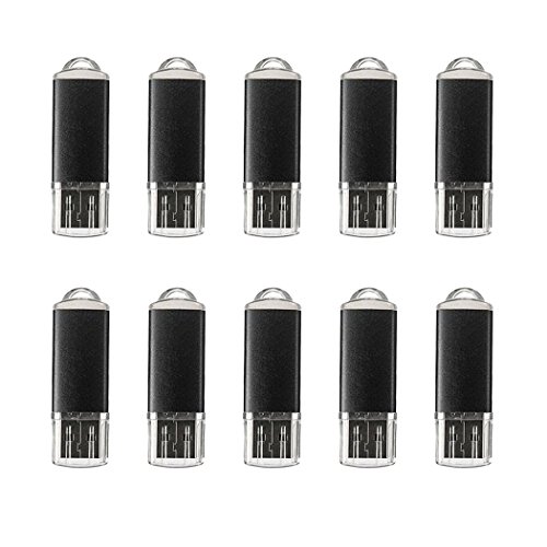 USB Flash Drive Pack of 10 Thumb Drives Bulk, Metal USB 2.0 Memory Sticks Swivel Pen Drive U Disk (10PCS – 16MB (Not GB))