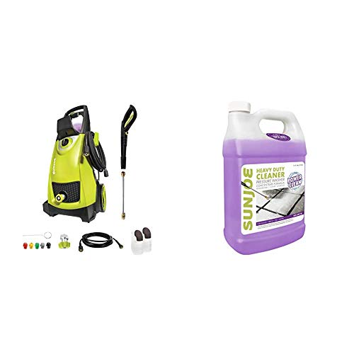 Sun Joe SPX3000 2030 Max PSI 1.76 GPM 14.5-Amp Electric High Pressure Washer, Cleans Cars/Fences/Patios & Joe SPX-APC1G All-Purpose Heavy Duty Pressure Washer Rated Cleaner + Degreaser, 1-Gallon
