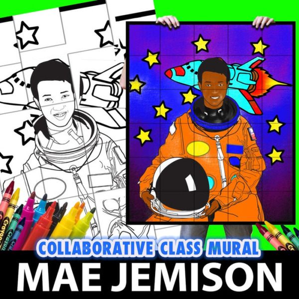 Mae Jemison Collaborative Group Mural, Educational Resource, Group Project, African American History