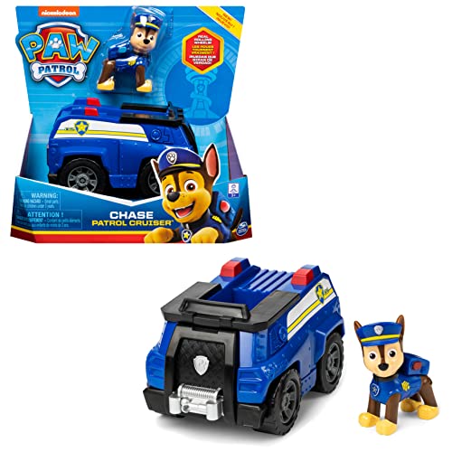 Paw Patrol, Chase’s Patrol Cruiser Vehicle with Collectible Figure, for Kids Aged 3 Years and Over