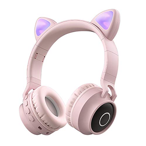 Viwind Kids Bluetooth Headphones,Wireless Over-Ear Headphones with Microphone,Cat Ear Headset with SD/TF Slot,Stereo Sound,Wireless & Wired Mode for Girls,Boys, Children,Teens, Student-Pink
