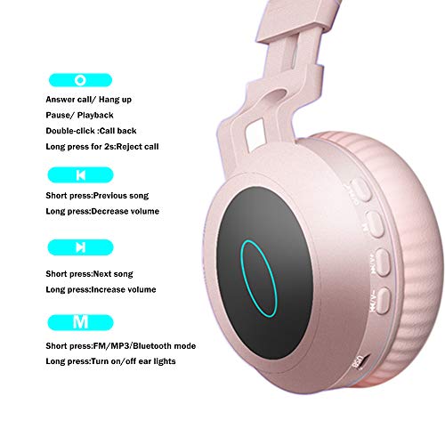 Viwind Kids Bluetooth Headphones,Wireless Over-Ear Headphones with Microphone,Cat Ear Headset with SD/TF Slot,Stereo Sound,Wireless & Wired Mode for Girls,Boys, Children,Teens, Student-Pink | The Storepaperoomates Retail Market - Fast Affordable Shopping