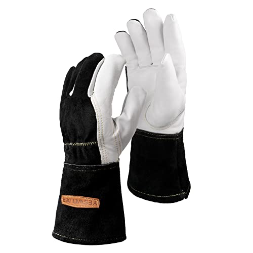 YESWELDER Premium Goatskin TIG Welding Gloves | Top Grain Leather | High Dexterity | True – Fit-Large