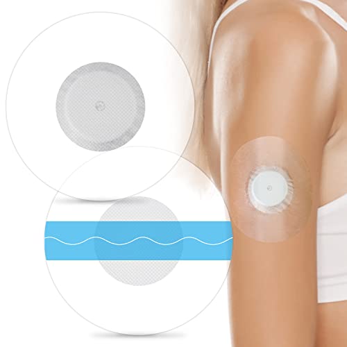 60Pack Libre Sensor Covers Latex-Free Medical Adhesive Patches for Libre 2/3 Precut CGM Tape with No Glue On The Center Waterproof and Strong Stick for Long Stay