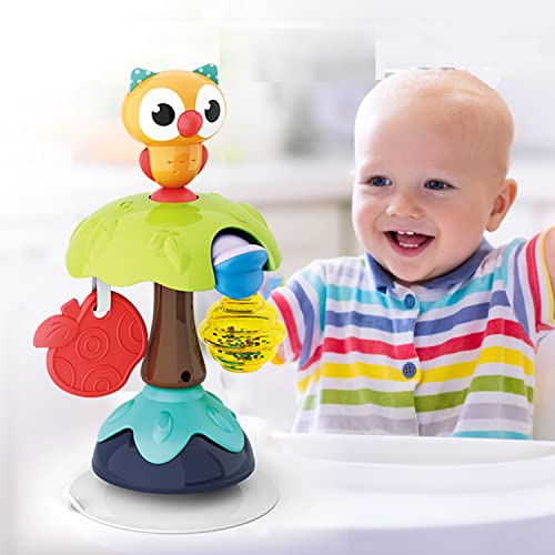 Kidpal Baby Toys 6 to 12 Months,Suction Toys for High Chair Sit and Spin Rattles for 12-18 Months,Infant Developmental Toys for 6 7 8 9 10 11 12 Months, Sensory Toys for Baby Gifts for Boys & Girls