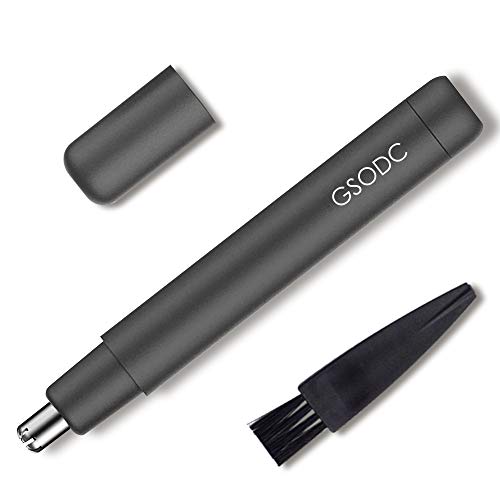 GSODC Electric Nose and Ear Hair Trimmer for Men Eyebrow Facial Hair Trimmer for Women Battery-Powered Waterproof Easy to Clean Black