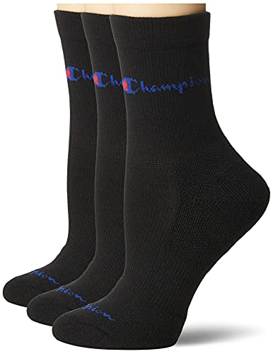 Champion womens Women’s Mid Crew Compression Sport Socks, Black, 5 9 US