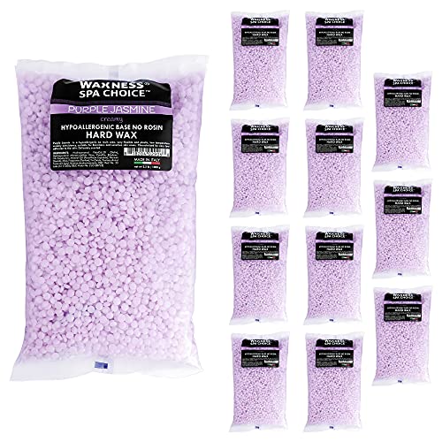 Waxness Spa Choice Purple Jasmine Demi Creamy No Rosin Hard Wax Beads 2.2 lb / 1 kg Pack of 12
