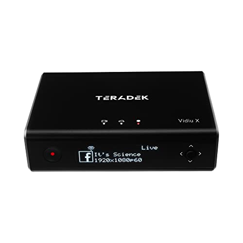 Teradek Vidiu X Ultra-Slim HD Live Streaming Encoder, Stream Live 1080p Video on Facebook, YouTube and More with Network Bonding and H.264 Compression, HDMI, RTMP(S), USB-C Power Input