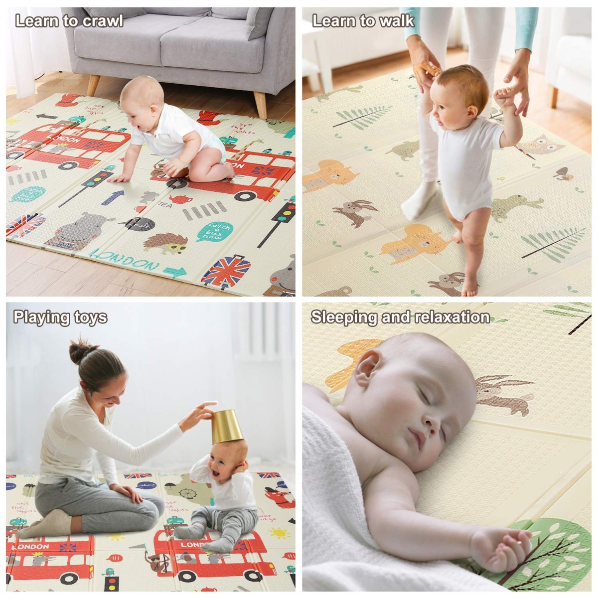 78″ X 70″ Baby Play Mat Floor Mat Foam Playmat, Non-Toxic Foldable Waterproof Crawling Mat for Toddlers and Infants | The Storepaperoomates Retail Market - Fast Affordable Shopping