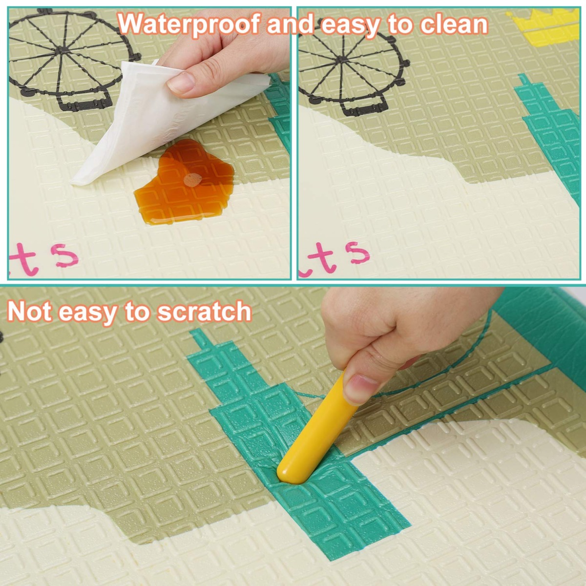 78″ X 70″ Baby Play Mat Floor Mat Foam Playmat, Non-Toxic Foldable Waterproof Crawling Mat for Toddlers and Infants | The Storepaperoomates Retail Market - Fast Affordable Shopping