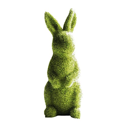 Green Grass Bunny Rabbit Moss – Easter Holiday Spring Decor Rabbit Figurine – Garden Artificial Animal Moss for Party (Sitting , One Size )