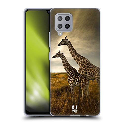 Head Case Designs Giraffe Couple and Landscape Wildlife Soft Gel Case and Matching Wallpaper Compatible with Samsung Galaxy A42 5G (2020)