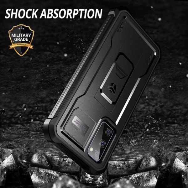 Dexnor for Samsung Galaxy S20 FE Case, [Built in Screen Protector and Kickstand] Heavy Duty Military Grade Protection Shockproof Protective Cover for Samsung Galaxy S20 FE 5G, 6.5 inch Black