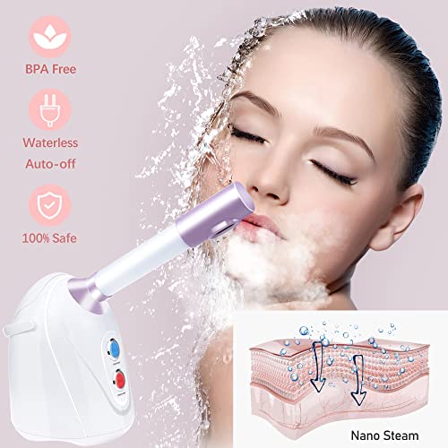 Extendable Facial Steamer Nano Ionic Steamer, Mini Face Steamer for Facial Home SPA, Table Top Steamer for Face SPA with Temp Control – 10 Min Face Steam Time | The Storepaperoomates Retail Market - Fast Affordable Shopping