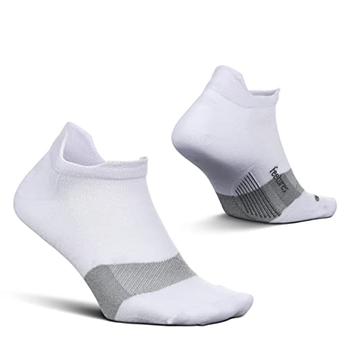 Feetures Merino 10 Ultra Light No Show Tab Sock (1 Pair) Medium, White