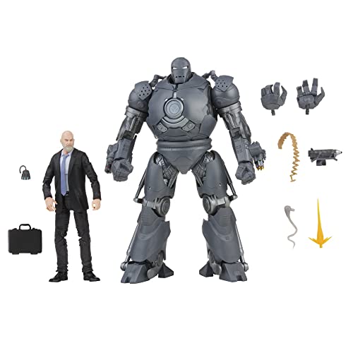 Marvel Hasbro Legends Series 6-inch Scale Action Figure Toy 2-Pack Obadiah Stane and Iron Monger Infinity Saga Characters, Premium Design, 2 Figures and 8 Accessories