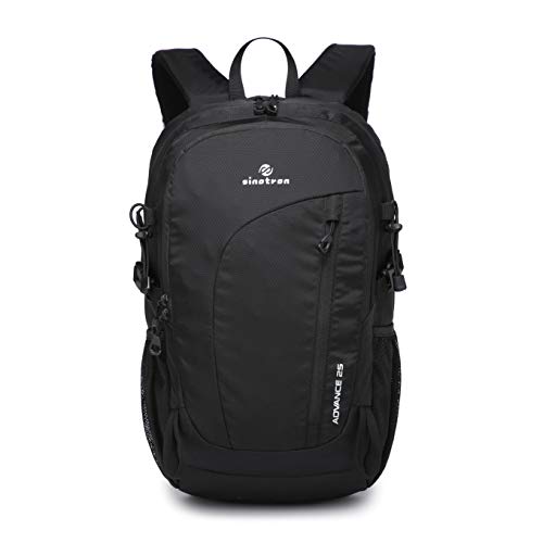 sinotron 25L Travel Hiking Backpack Daypack for Men/Women (Black)