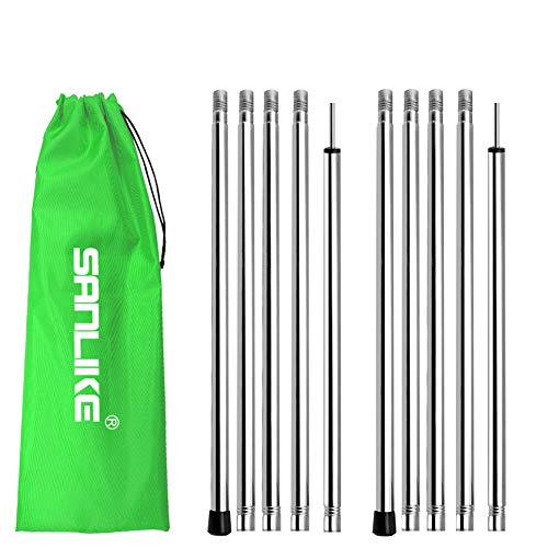 SANLIKE Tarp Poles Adjustable 75 in Camping Tent Poles for Tarp Portable Telescoping Tent Poles for Awnings Canopy Rain Fly Shelter Set of 2