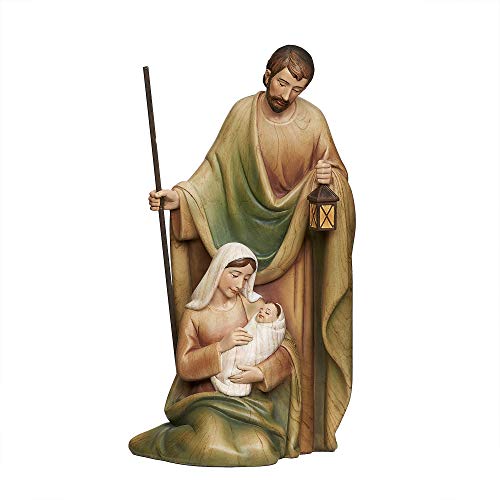 Joseph’s Studio by Roman – Holy Family Figure with Wood Stained Features, Christmas Collection, 8.5″ H, Resin, Decorative, Religious Gift, Home Decor, Durable, Long Lasting, Gift Boxed
