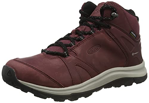 KEEN Women’s Terradora 2 Mid Height Leather Waterproof Hiking Boots, Wine/Black, 8.5