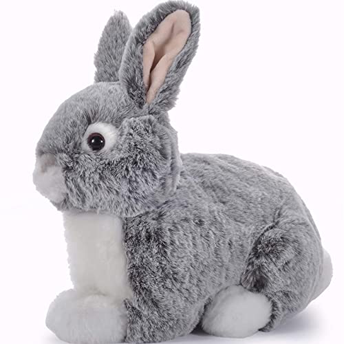 Easter Bunny Toy Stuffed Animal Realistic Rabbit Plush Toy Gray 9.5″