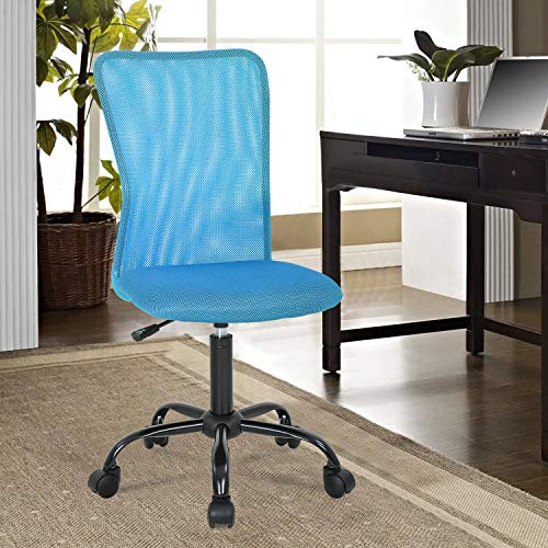 Home Office Desk Chair Ergonomic Mesh Computer Gaming Chair with Back Support Modern Executive Mid Back Rolling Swivel Chair for Men&Women (Blue)
