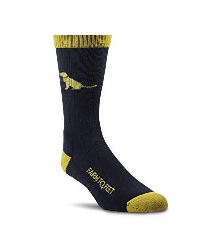 Farm to Feet Sunderland All Season Merino Wool Crew Socks (Medium, Yellow)