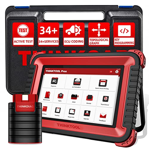 Thinkcar Thinktool Pros Bi-Directional Scanner Full Systems Diagnostic Scan Tool, Topology Graph, 34+ Reset Functions, Key Matching, ECU Coding, AutoAuth for FCA SGW, ADAS Calibration, 2 Years Update