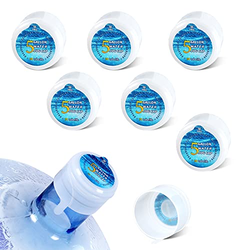 6 Pack Gallon Water Bottle Caps, Non-Spill Replacement Caps, Ideal for 55mm 2, 3 and 5 Gallon Water Jug
