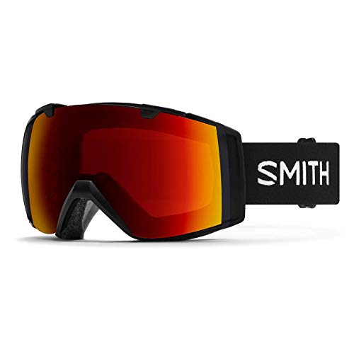 Smith I/O Black/ChromaPop Sun Red Mirror Medium fit Ski Goggles For Men For Women + Spare Storm Yellow Flash Lens + BUNDLE with Designer iWear Complimentary Eyewear Kit