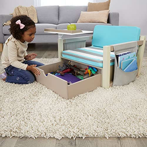 Little Tikes 2-in-1 Fun & Study Swivel Real Wood Desk with Chair Set, Fabric Cushion, Study Desk with Storage, Modern Design, Home & School- Kids Furniture for Children Girls Boys Ages 4-10 Year Old | The Storepaperoomates Retail Market - Fast Affordable Shopping
