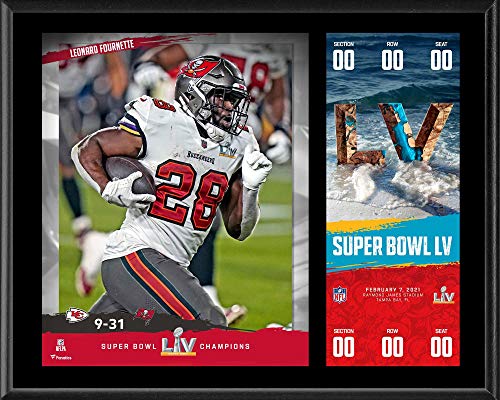 Leonard Fournette Tampa Bay Buccaneers 12” x 15” Super Bowl LV Champions Sublimated Plaque with Replica Ticket – NFL Player Plaques and Collages