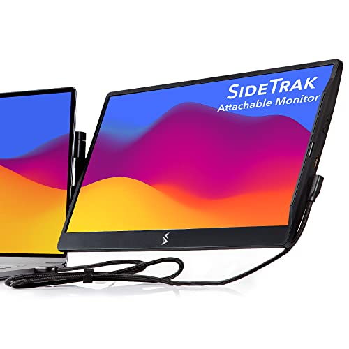 SideTrak Swivel 14” Patented Attachable Portable Monitor for Laptop | FHD TFT USB Rotating Laptop Dual Screen | Mac, PC, & Chrome Compatible | Fits All Laptops | Powered by USB-C or Mini HDMI (Black)