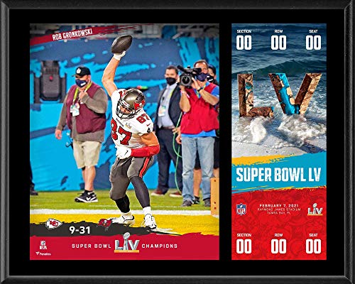 Rob Gronkowski Tampa Bay Buccaneers 12” x 15” Super Bowl LV Champions Sublimated Plaque with Replica Ticket – NFL Player Plaques and Collages
