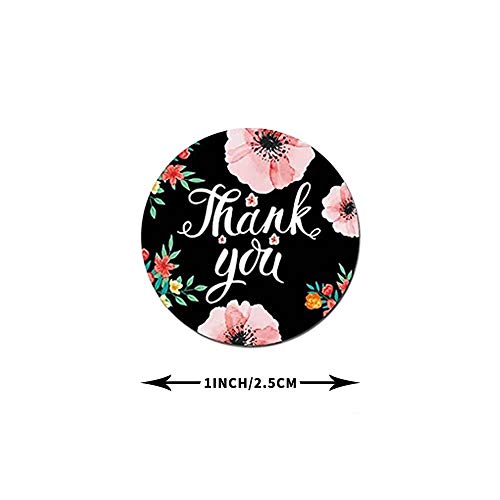 Thank You Stickers 1” Circle Labels Letters Roll Handicraft Decoration Thank You Sealing Sticker Envelope Wedding Baby Shower Party Favor Guests Friends(Plant Flowers) | The Storepaperoomates Retail Market - Fast Affordable Shopping
