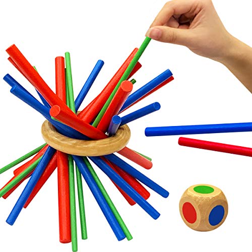 Keep It Steady Fun Family Games for Kids and Adults – Balance & Patience Training – Wooden Stick Toys for Creative Kids Games